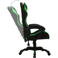 vidaXL Mobiliario De Oficina-Silla gaming con luces LED RGB cuero sintético