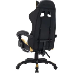 vidaXL Silla gaming con luces LED RGB cuero sintético Dorado y negro Clearance