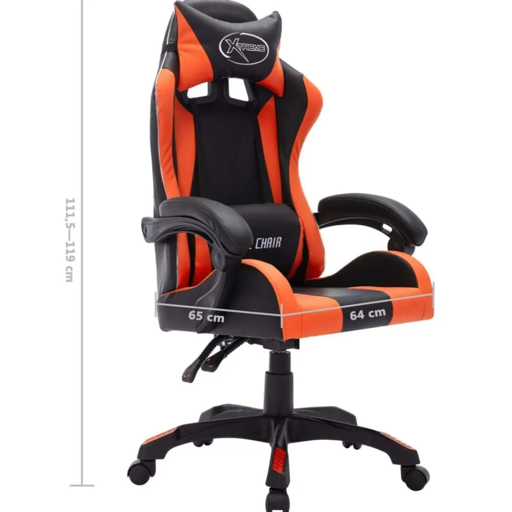 vidaXL Mobiliario De Oficina-Silla gaming con luces LED RGB cuero sintético