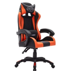 vidaXL Mobiliario De Oficina-Silla gaming con luces LED RGB cuero sintético