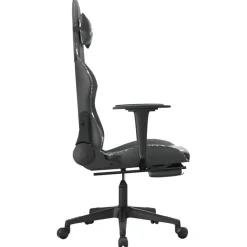 vidaXL Sillas-Silla gaming con reposapiés cuero sintético negro camuflaje