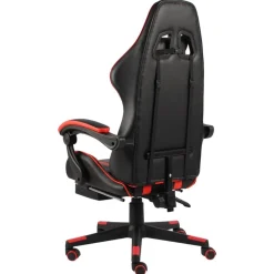 vidaXL Mobiliario De Oficina-Silla gaming con reposapiés cuero sintético negro y