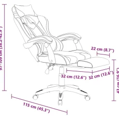 vidaXL Mobiliario De Oficina-Silla gaming con reposapiés cuero sintético negro y camuflaje