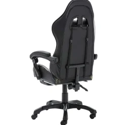 vidaXL Mobiliario De Oficina-Silla gaming con reposapiés cuero sintético negro y camuflaje