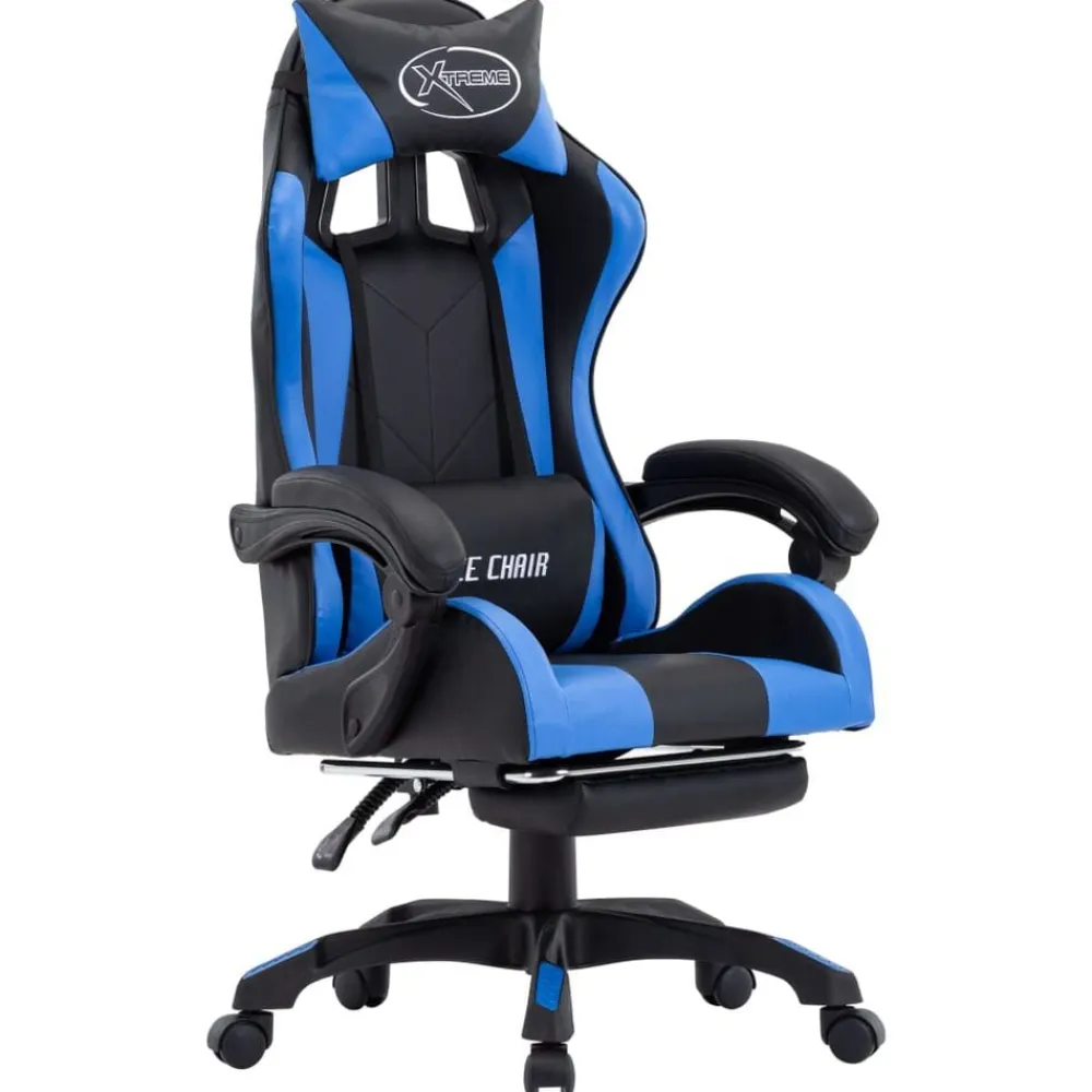 vidaXL Mobiliario De Oficina-Silla gaming con reposapiés cuero sintético
