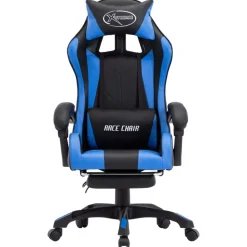 vidaXL Mobiliario De Oficina-Silla gaming con reposapiés cuero sintético