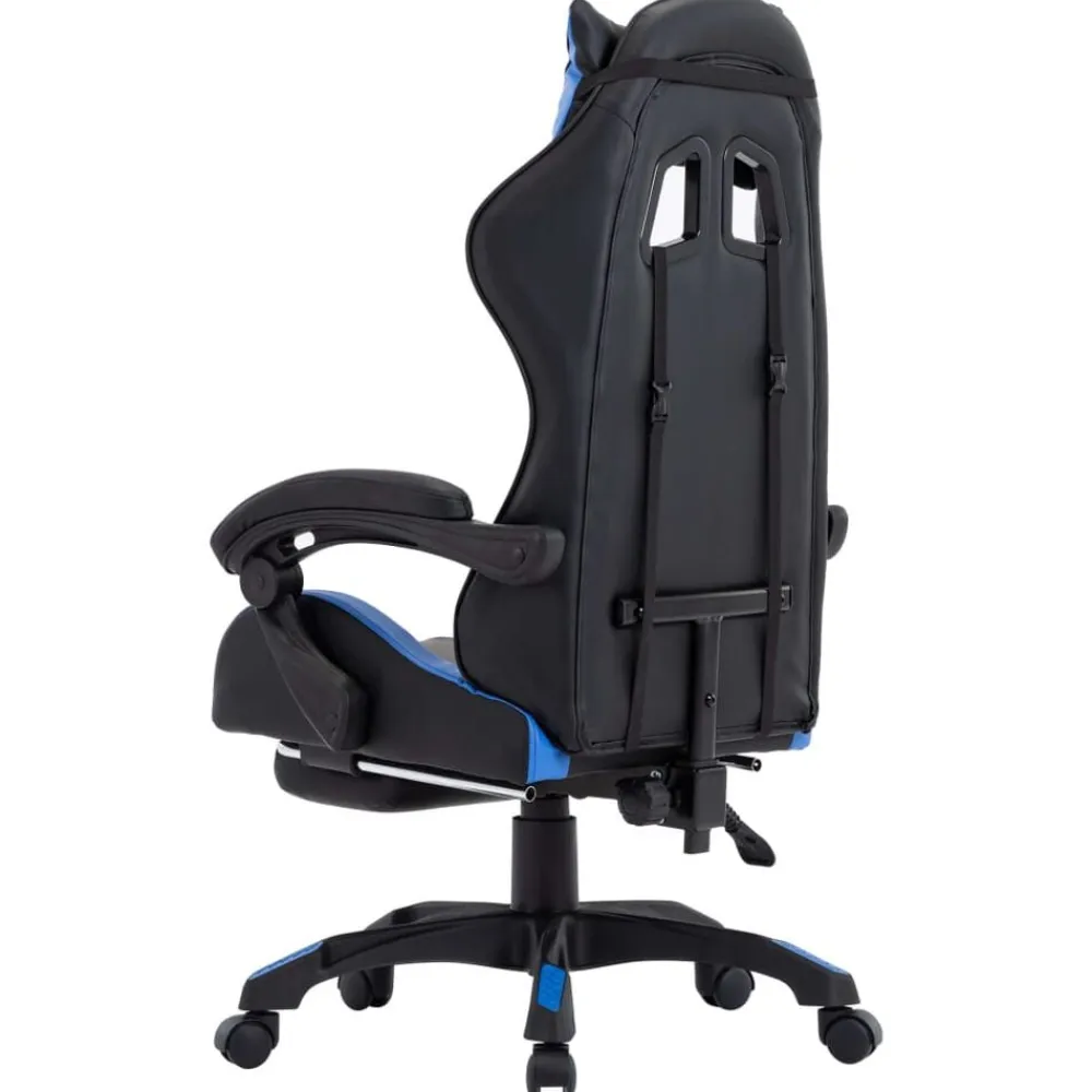 vidaXL Mobiliario De Oficina-Silla gaming con reposapiés cuero sintético