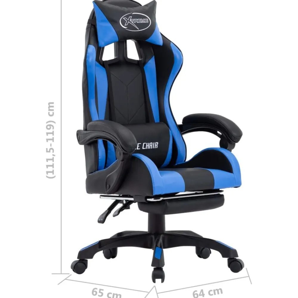 vidaXL Mobiliario De Oficina-Silla gaming con reposapiés cuero sintético