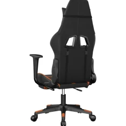 vidaXL Silla gaming con reposapiés cuero sintético negro naranja Negro y naranja Sale