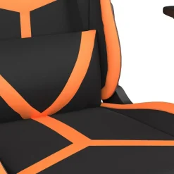 vidaXL Silla gaming con reposapiés cuero sintético negro naranja Negro y naranja Sale