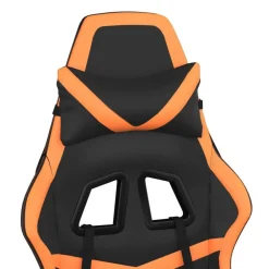 vidaXL Silla gaming con reposapiés cuero sintético negro naranja Negro y naranja Sale