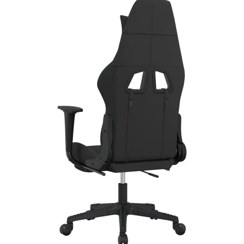 vidaXL Sillas-Silla gaming con reposapiés tela negro y gris taupe