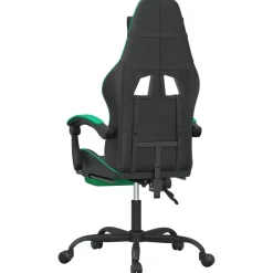 vidaXL Silla gaming con reposapiés cuero sintético negro verde Negro y verde Online