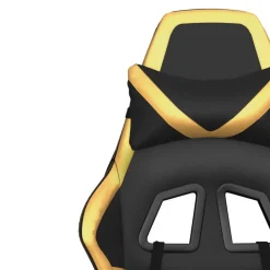 vidaXL Silla gaming cuero sintético Negro y dorado Clearance