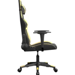vidaXL Silla gaming cuero sintético Negro y dorado Clearance