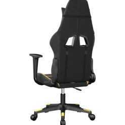 vidaXL Silla gaming cuero sintético Negro y dorado Clearance