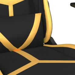 vidaXL Silla gaming cuero sintético Negro y dorado Clearance