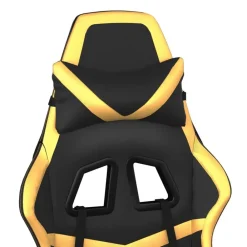 vidaXL Silla gaming cuero sintético Negro y dorado Clearance