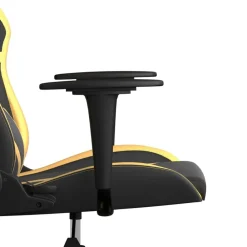 vidaXL Silla gaming cuero sintético Negro y dorado Clearance