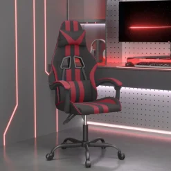 vidaXL Silla gaming cuero sintético negro y rojo vino tinto Negro y rojo tinto Discount