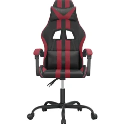 vidaXL Silla gaming cuero sintético negro y rojo vino tinto Negro y rojo tinto Discount