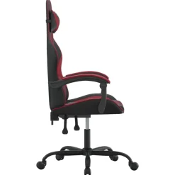 vidaXL Silla gaming cuero sintético negro y rojo vino tinto Negro y rojo tinto Discount