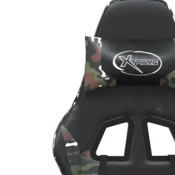 vidaXL Silla gaming cuero sintético Negro y camuflaje Clearance