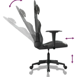 vidaXL Silla gaming cuero sintético Negro y camuflaje Clearance