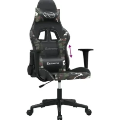 vidaXL Silla gaming cuero sintético Negro y camuflaje Clearance