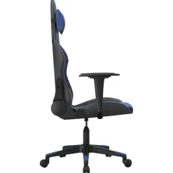 vidaXL Silla gaming cuero sintético Negro y azul New