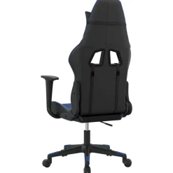 vidaXL Silla gaming cuero sintético Negro y azul New