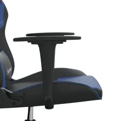 vidaXL Silla gaming cuero sintético Negro y azul New