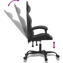 vidaXL Sillas-Silla gaming cuero sintético