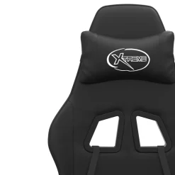 vidaXL Silla gaming cuero sintético Negro New