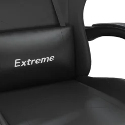 vidaXL Silla gaming cuero sintético Negro New