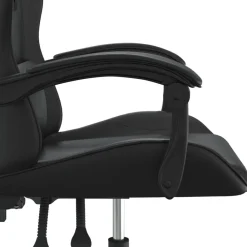 vidaXL Silla gaming cuero sintético Negro New