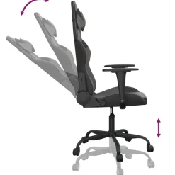 vidaXL Sillas-Silla gaming cuero sintético