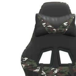 vidaXL Silla gaming cuero sintético Negro y camuflaje Discount