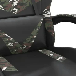 vidaXL Silla gaming cuero sintético Negro y camuflaje Discount