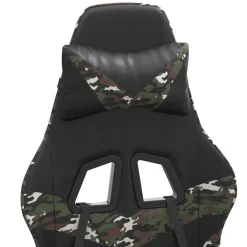 vidaXL Silla gaming cuero sintético Negro y camuflaje Discount