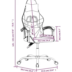 vidaXL Silla gaming cuero sintético Blanco y negro Best
