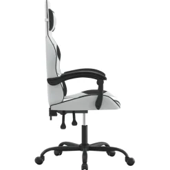 vidaXL Silla gaming cuero sintético Blanco y negro Best