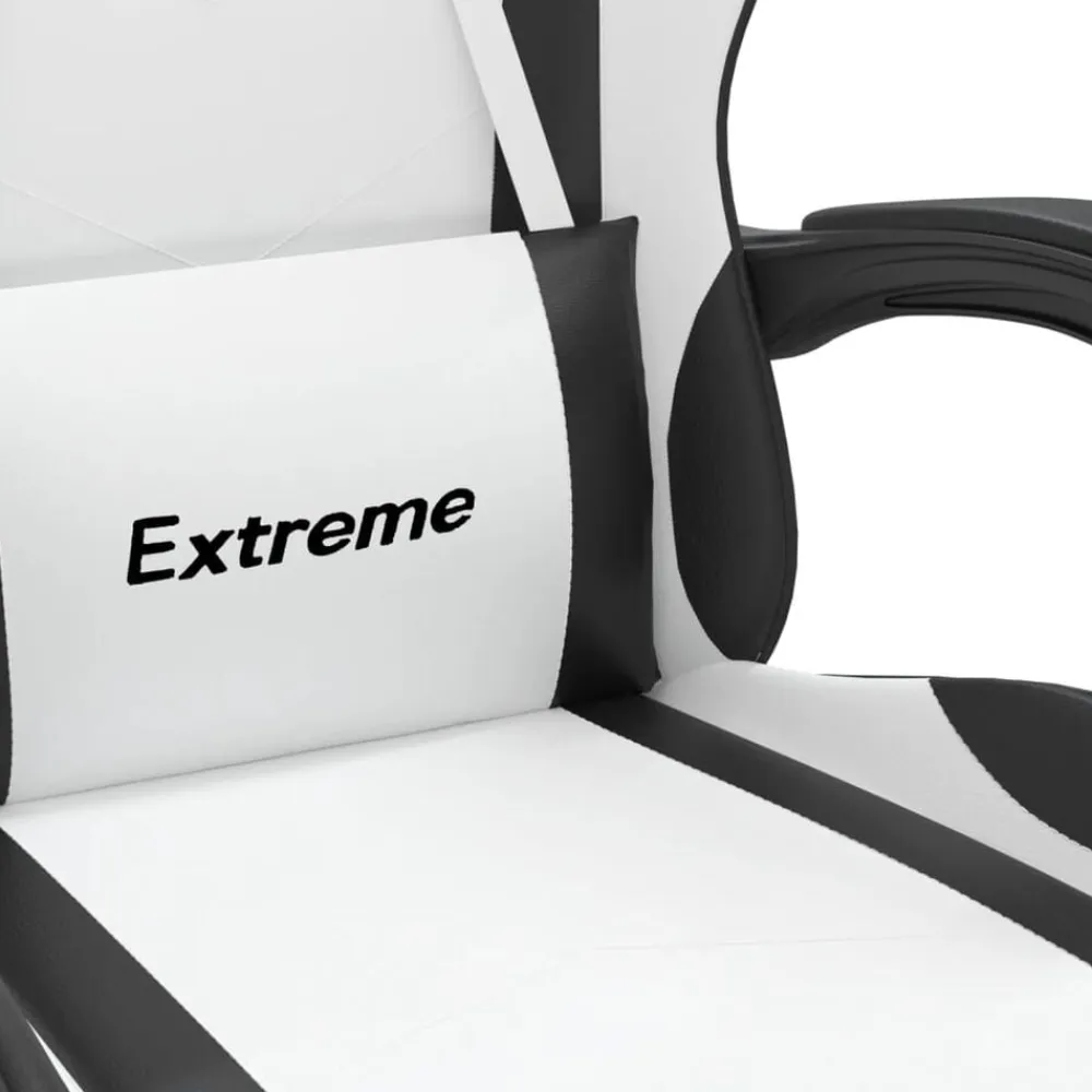 vidaXL Silla gaming cuero sintético Blanco y negro Best