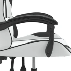 vidaXL Silla gaming cuero sintético Blanco y negro Best