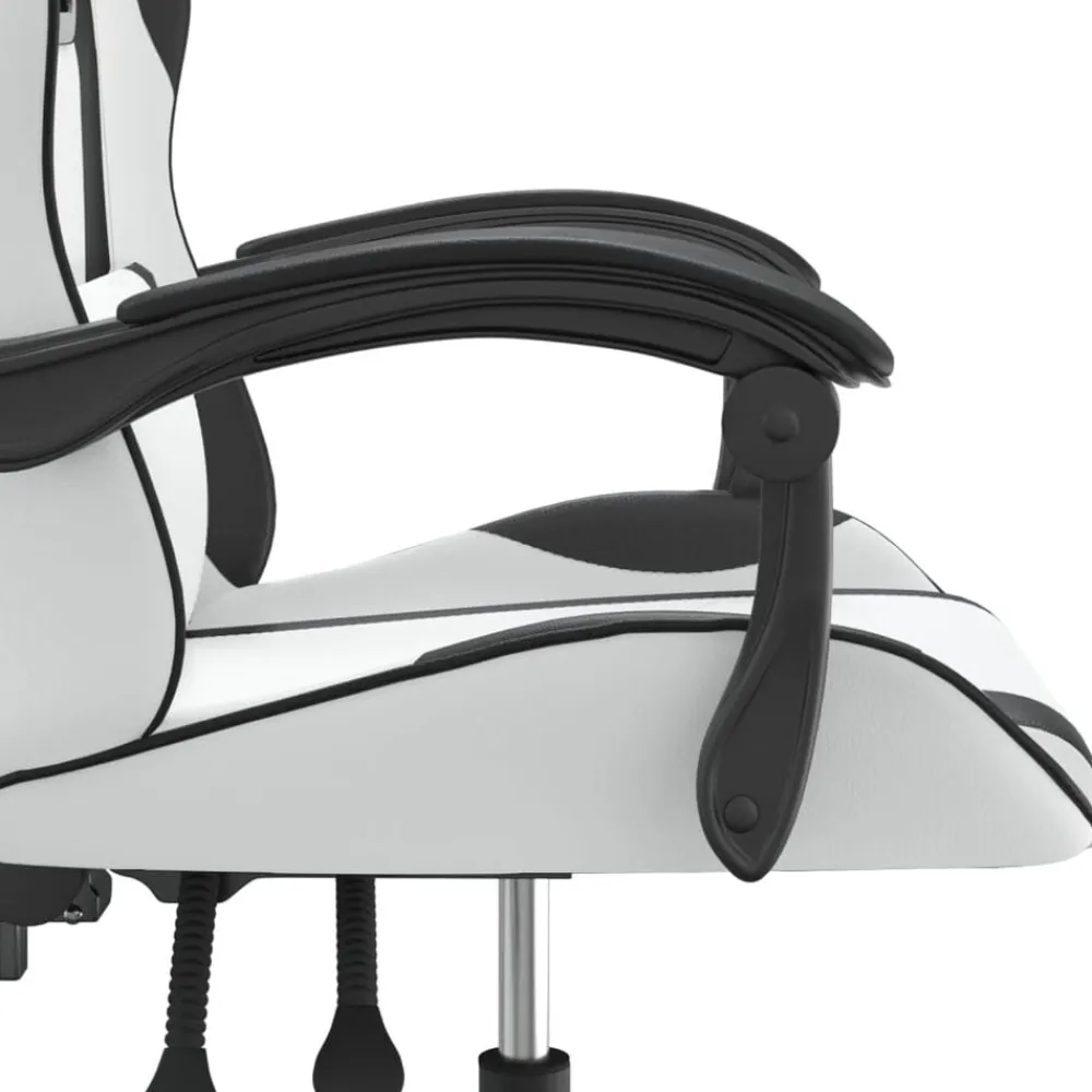 vidaXL Silla gaming cuero sintético Blanco y negro Best