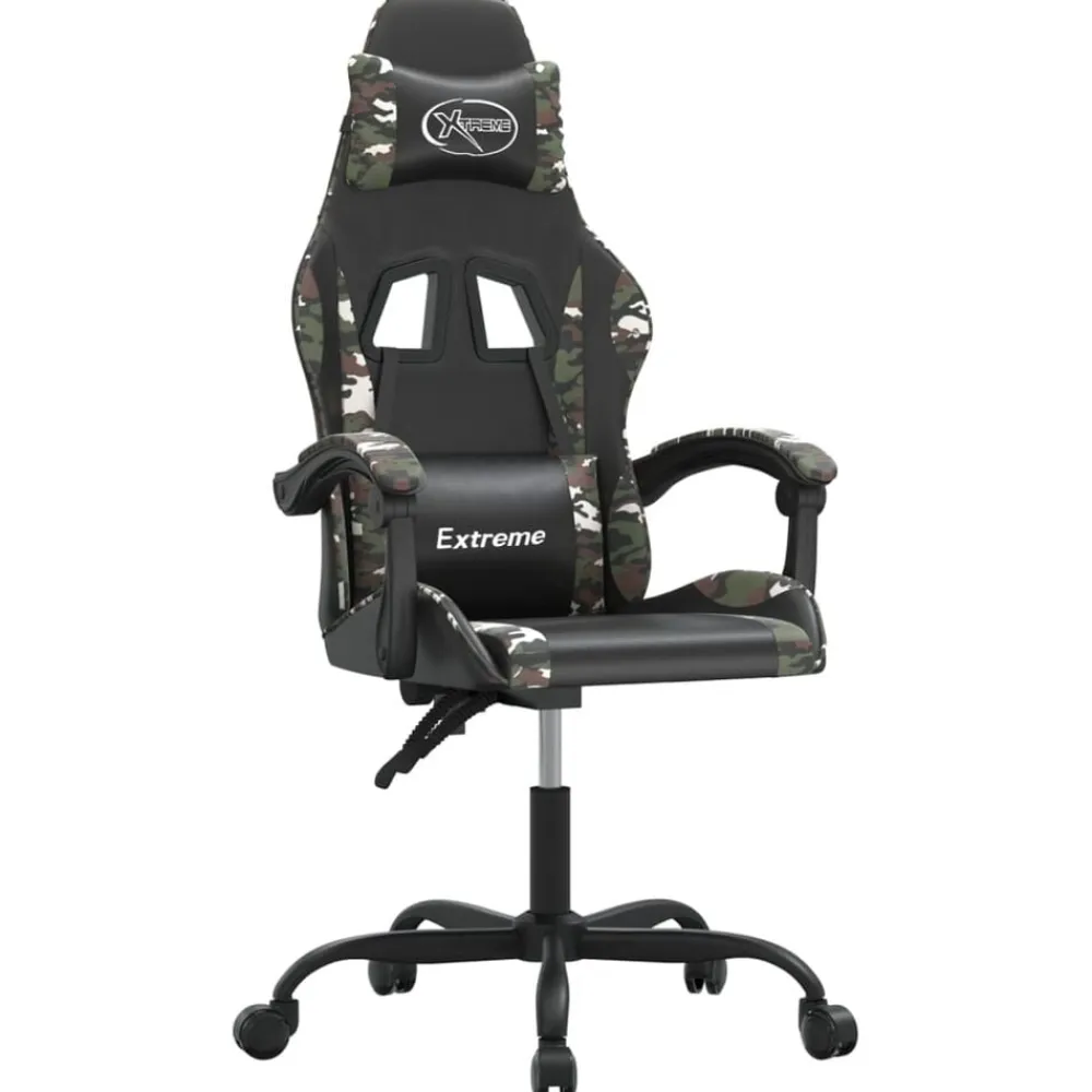 vidaXL Silla gaming cuero sintético Negro y camuflaje Hot