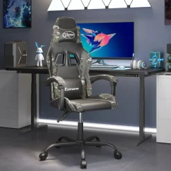vidaXL Silla gaming cuero sintético Negro y camuflaje Hot