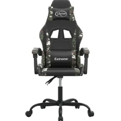 vidaXL Silla gaming cuero sintético Negro y camuflaje Hot