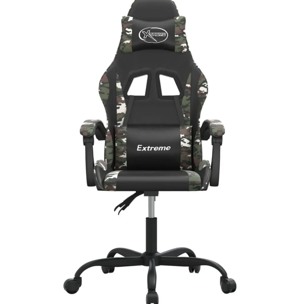vidaXL Silla gaming cuero sintético Negro y camuflaje Hot