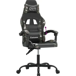 vidaXL Silla gaming cuero sintético Negro y camuflaje Hot